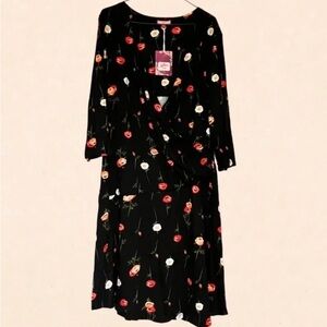 Bershka Multicolor Floral Long Sleeve Dress